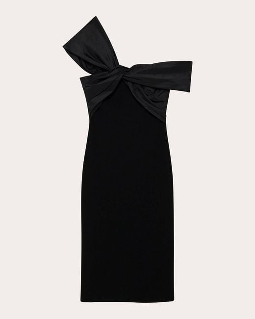 Jonathan Simkhai Black Mia Knotted Knit Jersey And Taffeta Midi Dress
