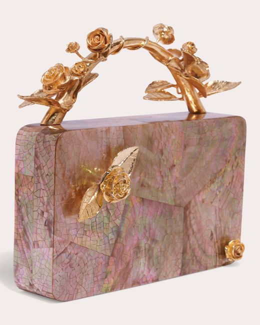 Emm Kuo Brown Boboli Mother Of Pearl Clutch