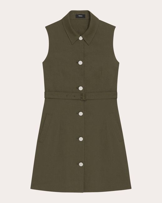 Theory Green Belted Military Dress