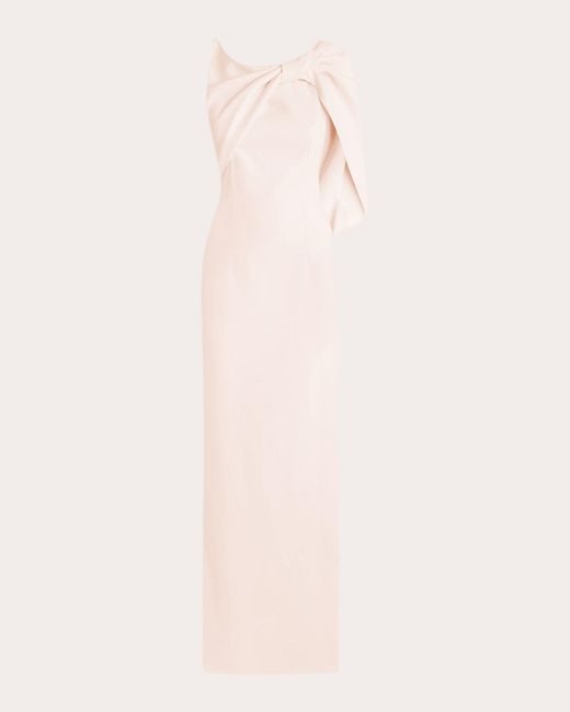 Safiyaa Pink Serendipity Asymmetric Cape Gown