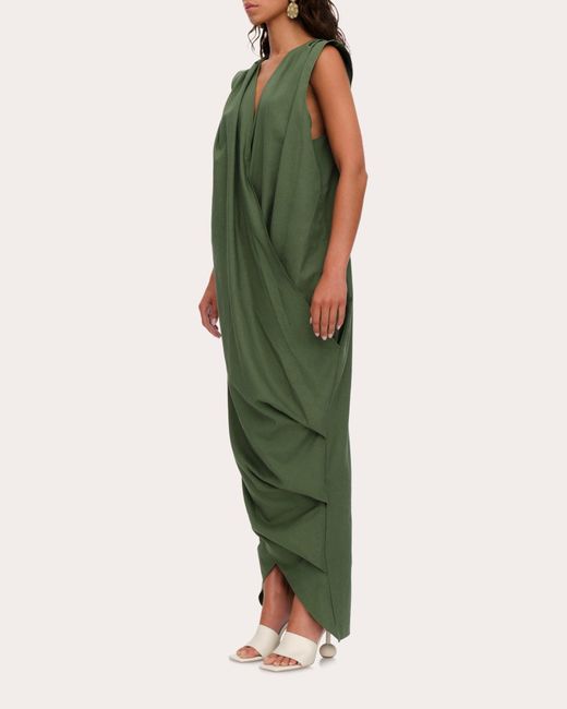 ANDREA IYAMAH Green Sayo Kaftan Dress