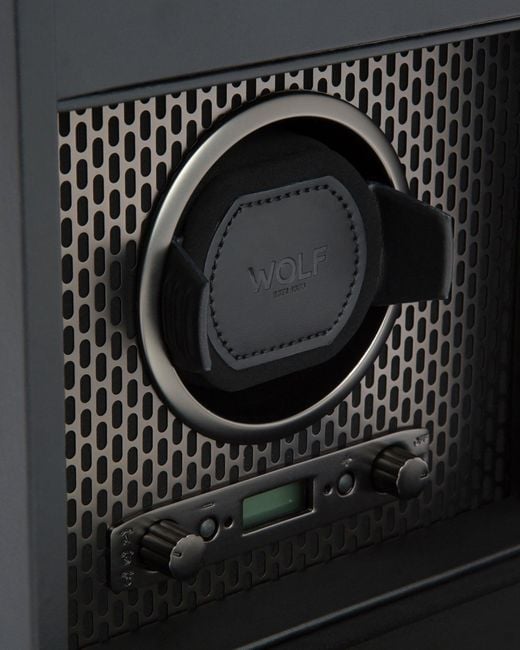 Wolf Black Axis Single Watch Winder Storage Case