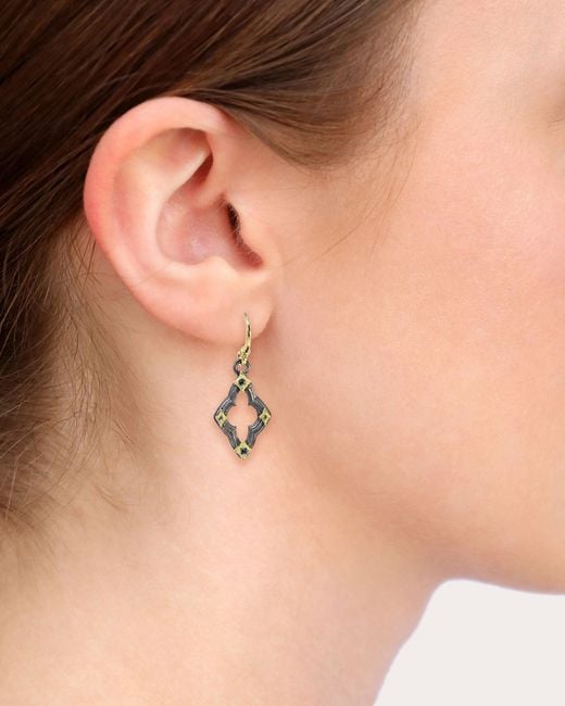 Armenta Natural Topaz & Blackened Two-Tone Small Crivelli Drop Earrings