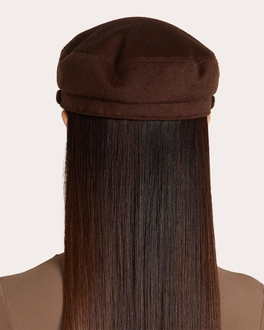 Eugenia Kim Brown Marina Wool Chain Cadet Cap
