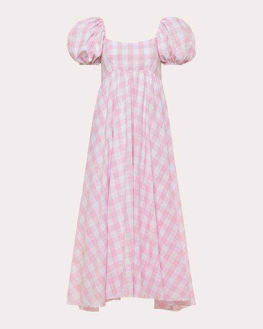 Azeeza Pink Rory Gingham Midi Dress