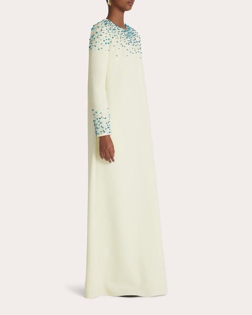 Safiyaa Natural Naima Embellished A-line Gown