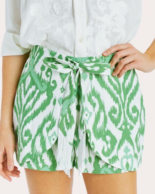 mestiza Green Yuka Wrap Shorts