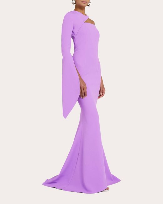 Safiyaa Purple Raha Asymmetric Gown