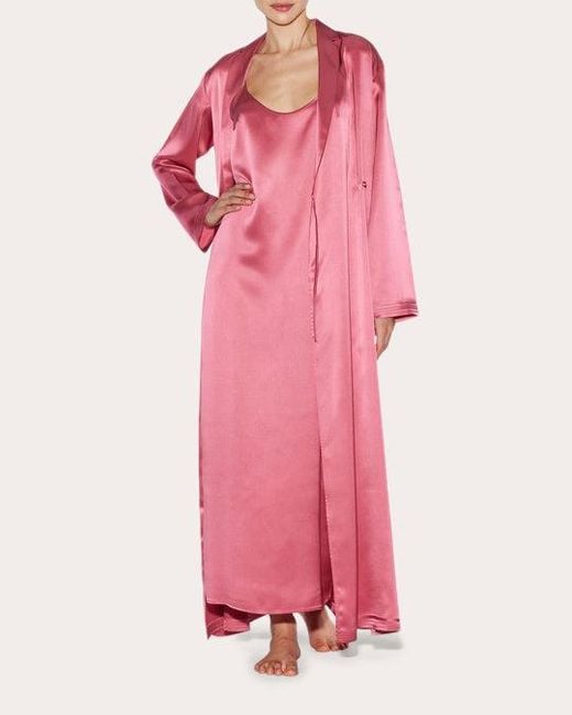 La Perla Pink Long Silk Robe