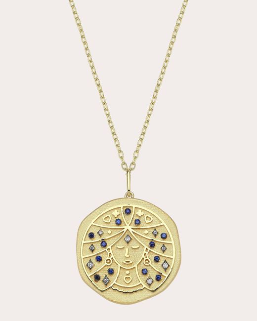 Charms Company Metallic Sapphire Virgo Zodiac Pendant Necklace