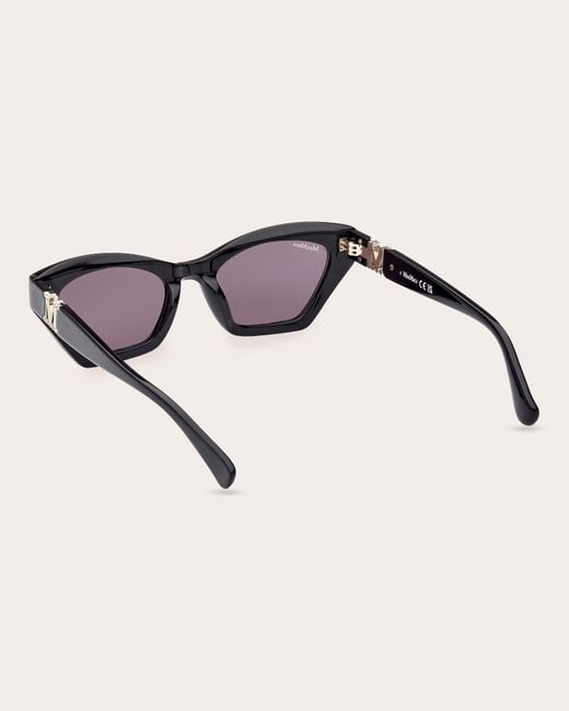 Max Mara Brown Shiny & Smoke Cat-eye Sunglasses