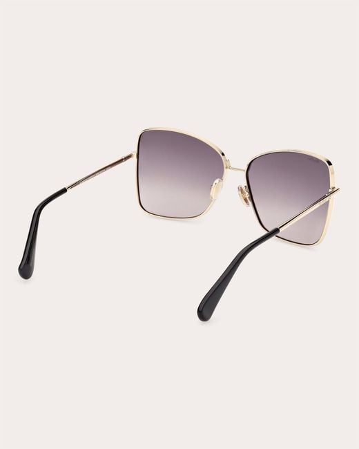 Max Mara Brown Goldtone & Smoke Gradient Ton 1 Butterfly Sunglasses