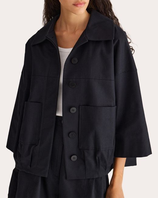 Merlette Black Solara Twill Boxy Jacket