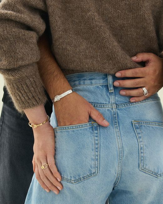 Statement Paris Natural Rivet Bangle Bracelet