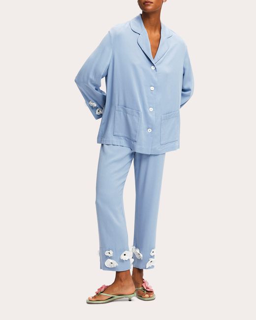 Sleeper Blue The Bloom Party Pajama Pants Set