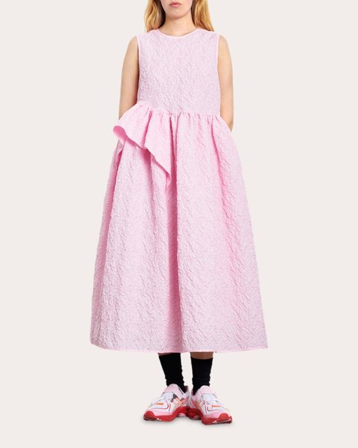 CECILIE BAHNSEN Pink Ditte Grappolo Matelassé Dress