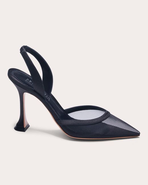 Britt Netta Blue Esme 95 Satin Trimmed Mesh Slingback Pump
