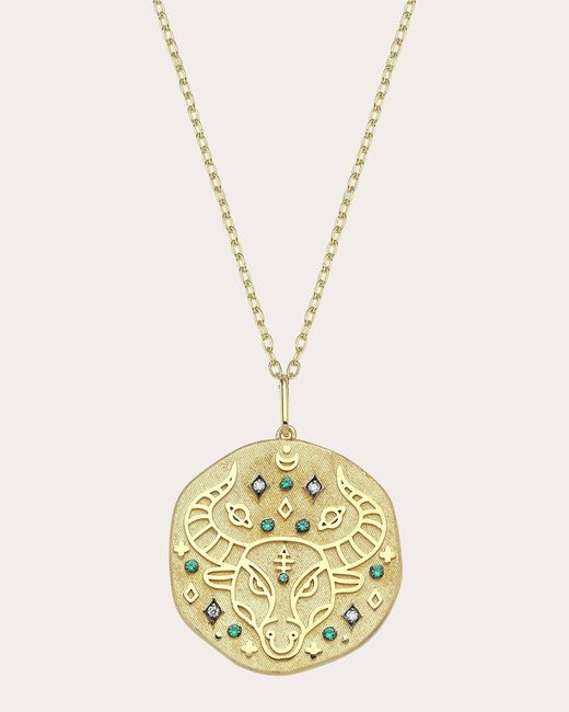 Charms Company Metallic Emerald Taurus Zodiac Pendant Necklace