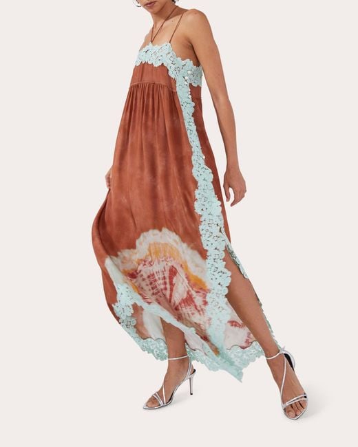 Hayley Menzies White Hayley Zies Lace-trim Silk Slip Dress