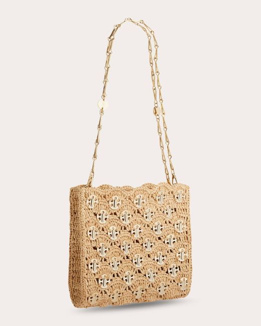 Rabanne Iconic 1969 Raffia Wave Shoulder Bag in Natural | Lyst