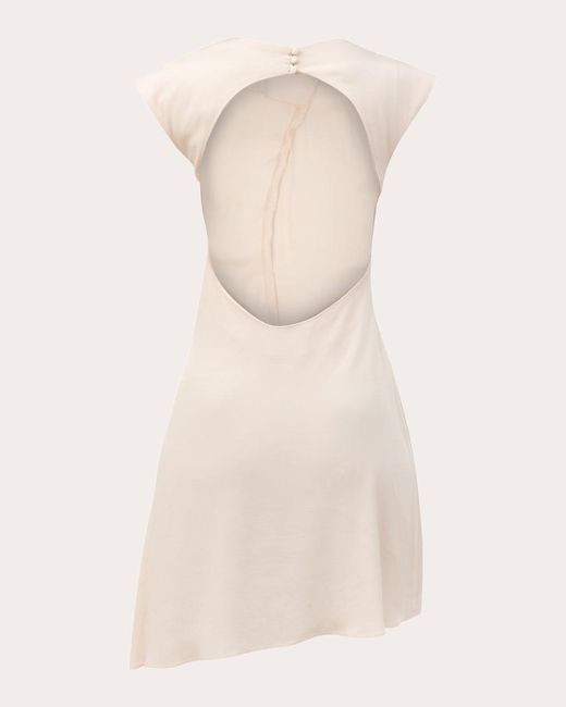 BYVARGA Natural Lily Embellished Open-Back Mini Dress