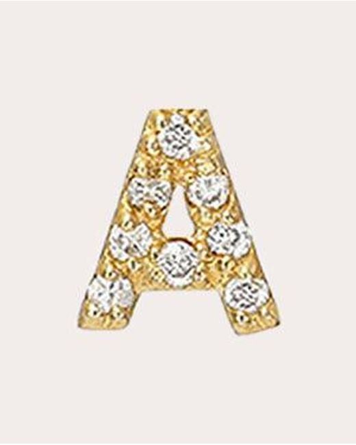 Zoe Lev Metallic Diamond & 14K Initial Stud Earring