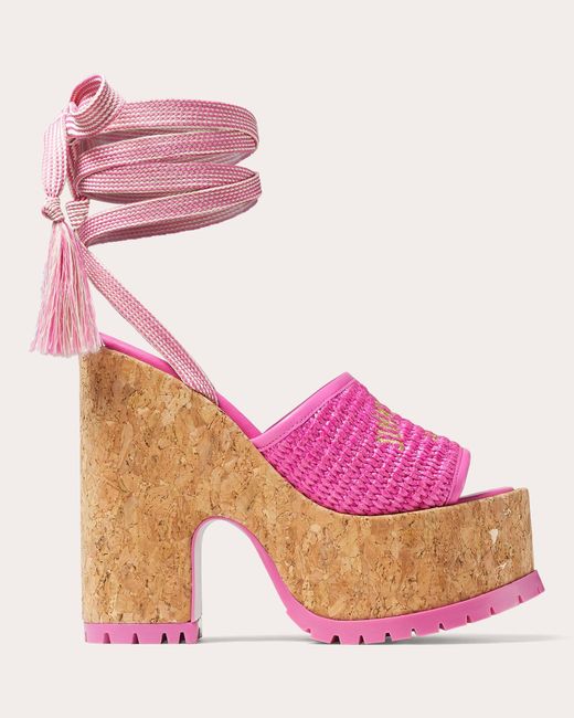 Jimmy Choo Pink Gal Wedge Sandals 130