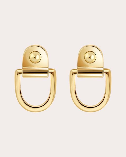 Statement Paris Metallic 18K Rivet M Stud Earrings