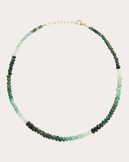 JIA JIA Natural Ombré Emerald Beaded Anklet