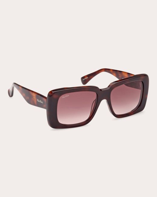 Max Mara Pink Dark Havana Glimpse 3 Rectangular Sunglasses