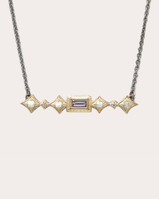 Armenta Natural Opal & Morganite Crivelli Bar Necklace