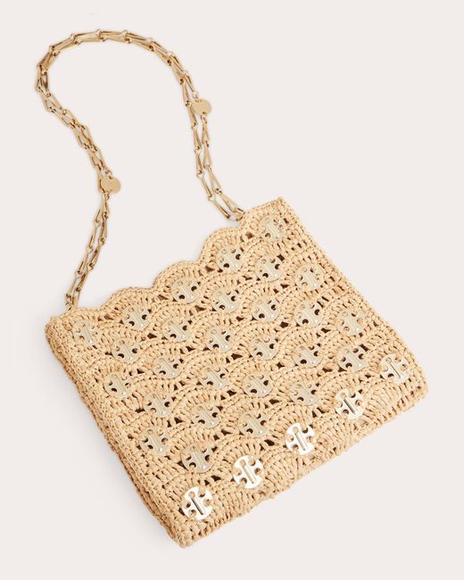 Rabanne Iconic 1969 Raffia Wave Shoulder Bag in Natural | Lyst