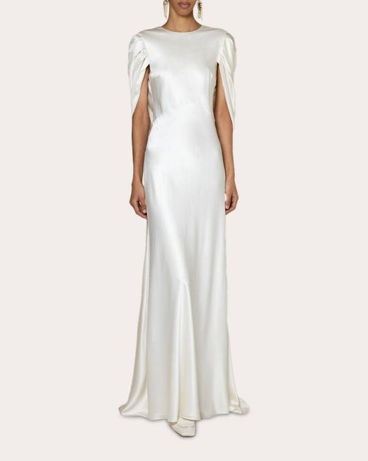 Roksanda White Oriana Draped Silk Gown