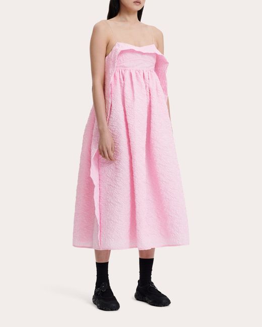 CECILIE BAHNSEN Pink Susa Grappolo Matelassé Dress