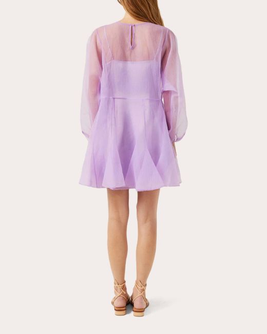 RHODE Purple Hazel Organza Mini Dress