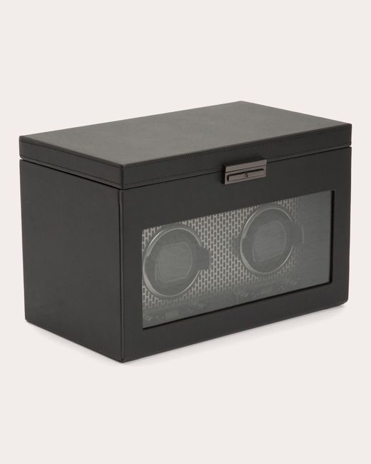 Wolf Black Axis Double Watch Winder Storage Case