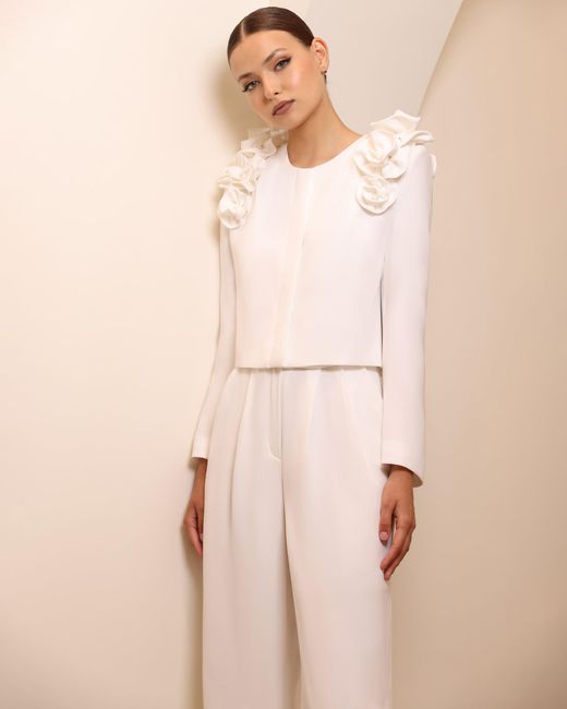 Rayane Bacha White Emilia Suit Set Top