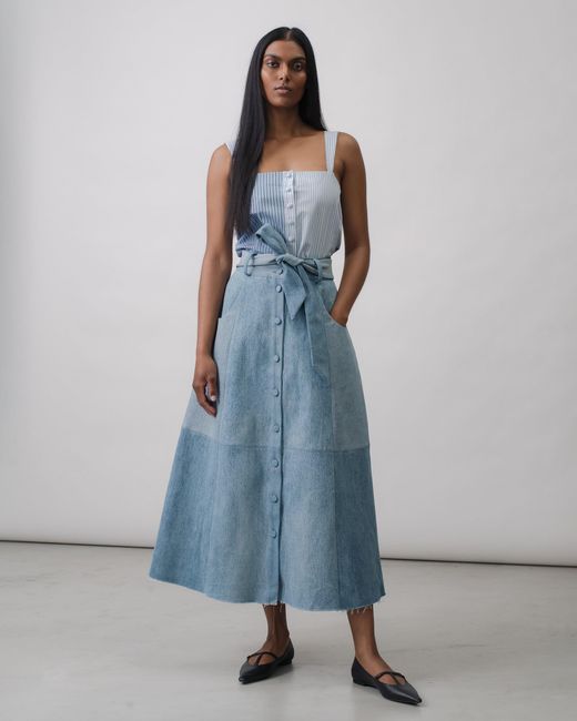 E.L.V. Denim E. L.v. Denim Frankie Denim Aline Skirt in Blue Lyst