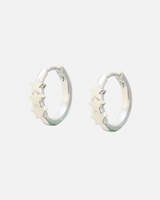 Oliver Bonas Natural Tiny Triple Star Huggie Earrings