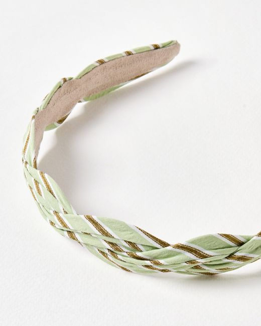 Oliver Bonas Metallic Leila & Brown Striped Esmerelda Headband