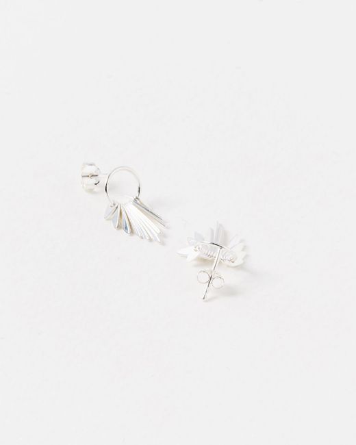 Oliver Bonas White Aida Mini Fan Drop Earrings