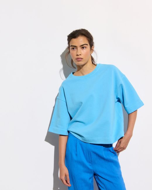 Oliver Bonas Blue Short Sleeve Sweatshirt, Size 6