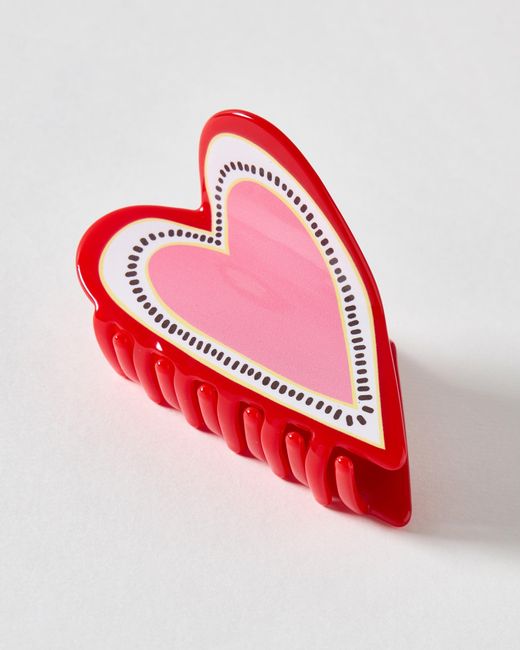 Oliver Bonas Red Elise Love Heart Claw Clip