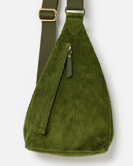 Oliver Bonas Green Brooke Corduroy Belt Bag