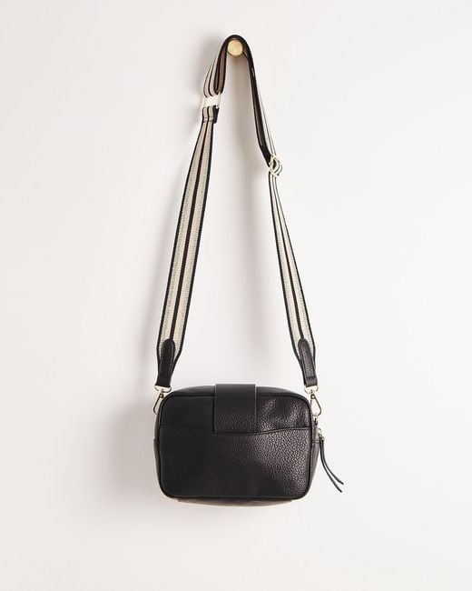 Oliver Bonas Black Charlee Striped Crossbody Bag