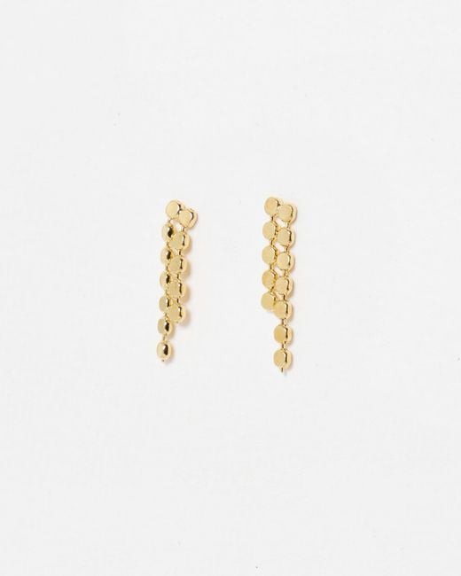 Oliver Bonas White Demi Disc Double Drop Earrings