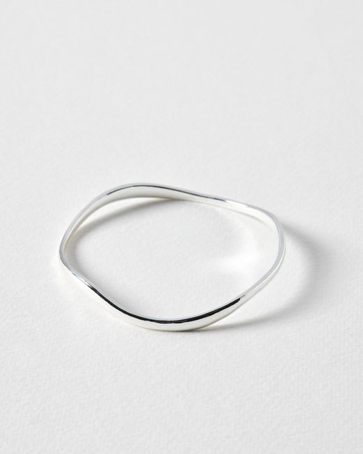 Oliver Bonas White Ona Ripple Wave Bangle