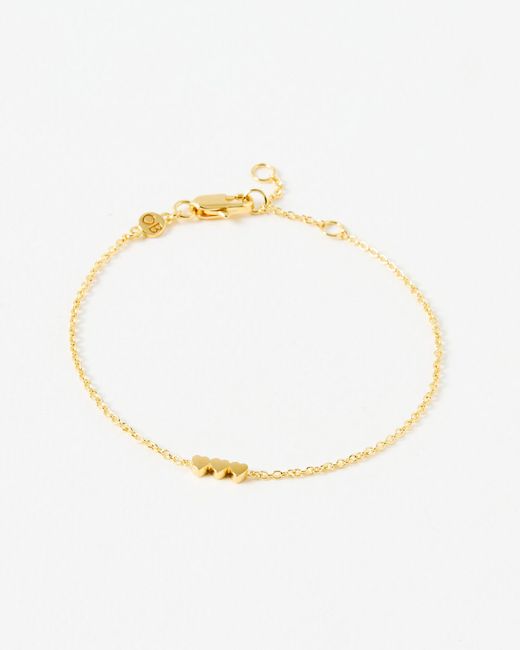 Oliver Bonas White Triple Heart Chain Bracelet