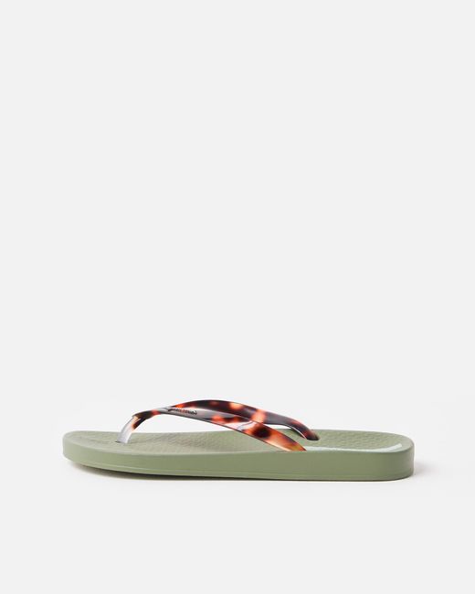 Ipanema Green Anatomic & Tort Flip Flops, Size 3