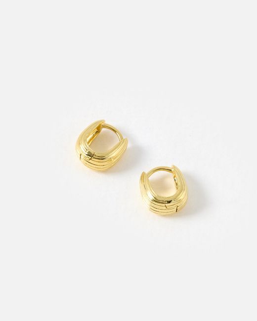 Oliver Bonas Metallic Ciara Textured Huggie Earrings